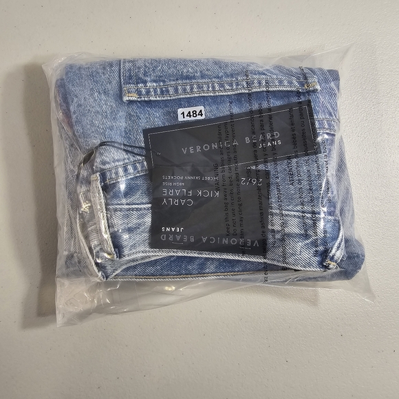 $248 Veronica Beard Women's Blue Carly High Rise Kick Flare Jeans PantsSize 26/2 - Picture 15 of 15